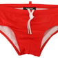 Rote Badehose mit ICON-Print