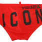 Rote Badehose mit ICON-Print