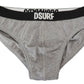 Elegant Gray Cotton Stretch Briefs