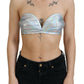 Silber schimmerndes Bustier-Top