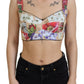 Bustier-Crop-Top mit Blumendruck
