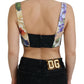 Bustier-Crop-Top mit Blumendruck
