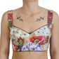 Bustier-Crop-Top mit Blumendruck