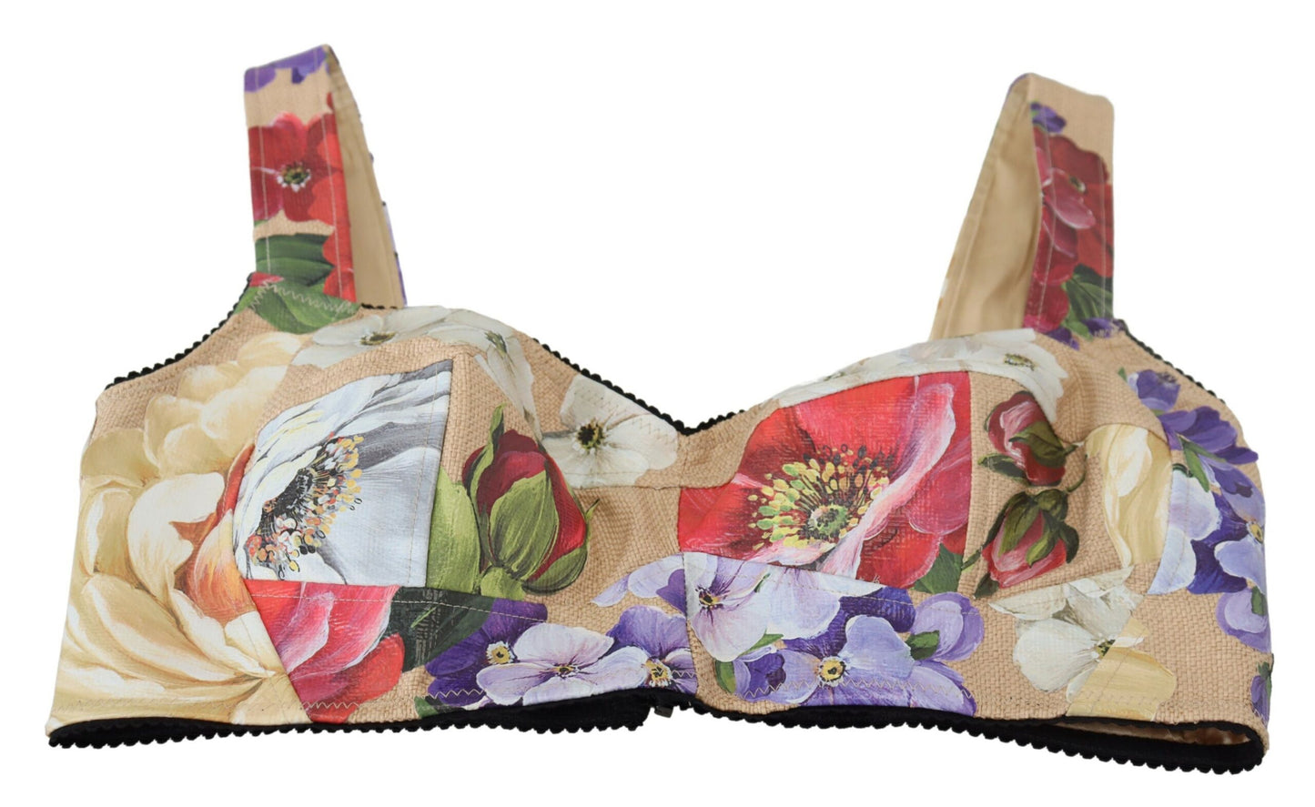 Bustier-Crop-Top mit Blumendruck