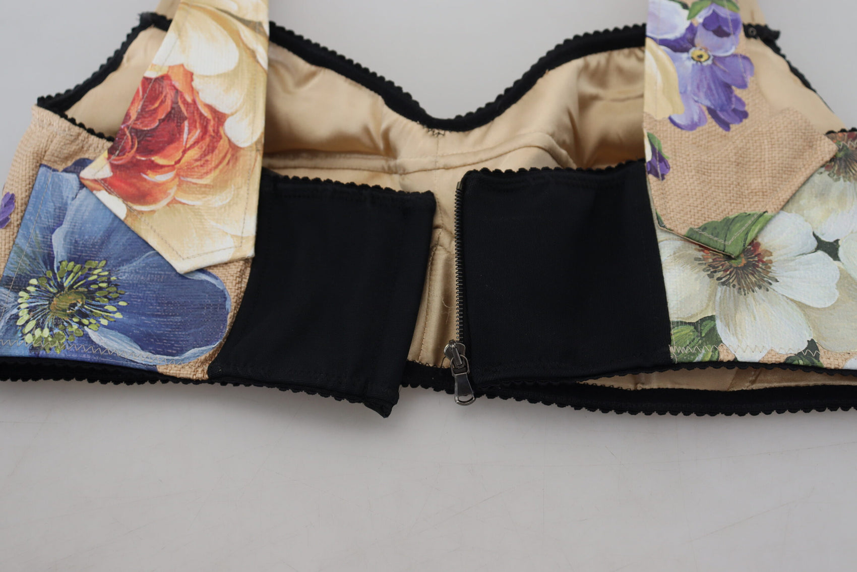 Bustier-Crop-Top mit Blumendruck