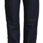 Chic Dark Blue Low Waist Straight Cut Jeans