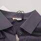 Elegante polo a maniche lunghe grigia
