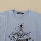 Elegantes hellblaues Baumwoll-T-Shirt