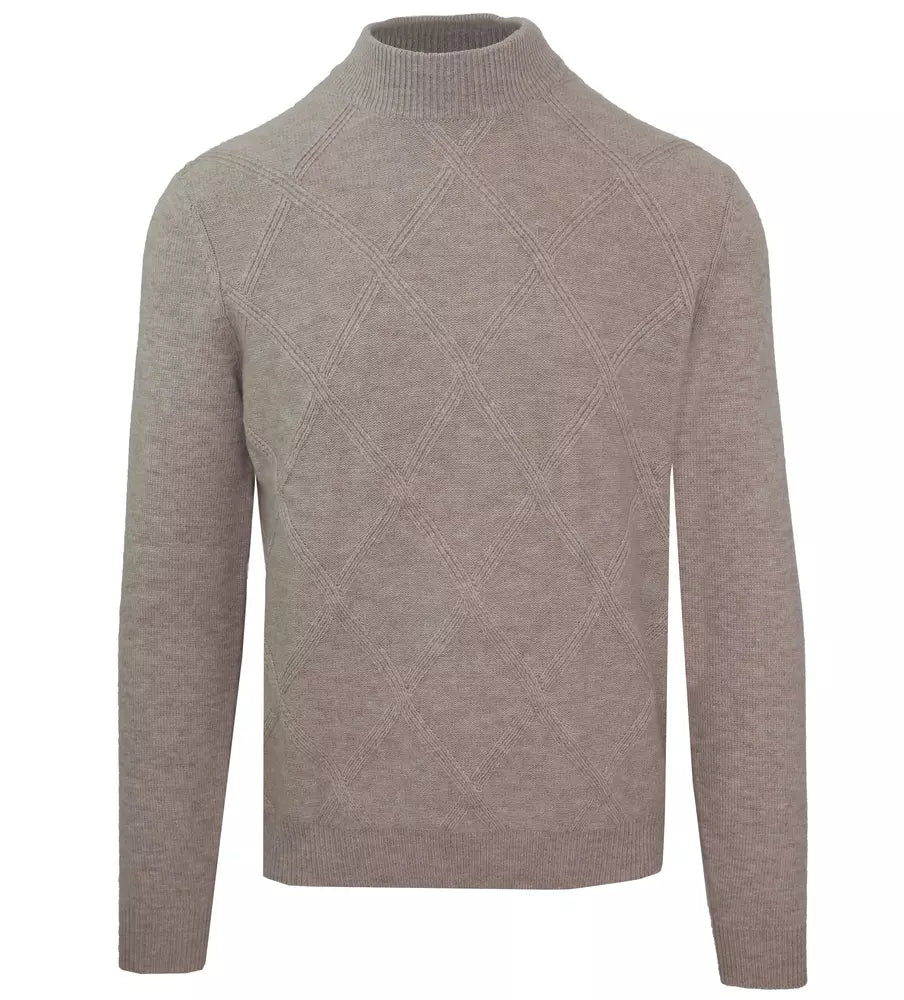 Maglione da uomo in lana beige