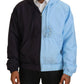 Elegant Hooded Blue Jacket - Full Zipper Closure