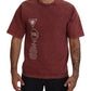 Elegantes kastanienbraunes bedrucktes Baumwoll-T-Shirt