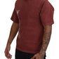 Elegantes kastanienbraunes bedrucktes Baumwoll-T-Shirt