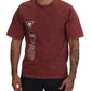 Elegantes kastanienbraunes bedrucktes Baumwoll-T-Shirt