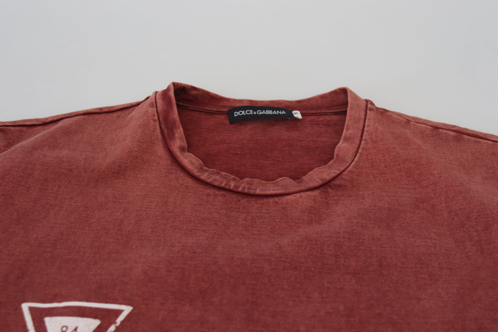 Elegantes kastanienbraunes bedrucktes Baumwoll-T-Shirt