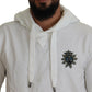 Elegantes weißes Logo-Kapuzen-Sweatshirt