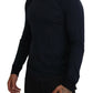 Eleganter blauer Pullover aus Baumwoll-Seidenmischung