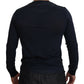 Eleganter blauer Pullover aus Baumwoll-Seidenmischung