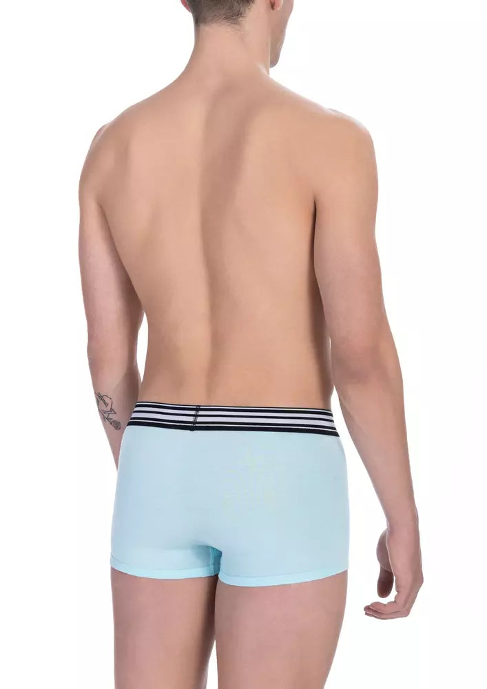 Light Blue Cotton Men Underwear Trunk Set