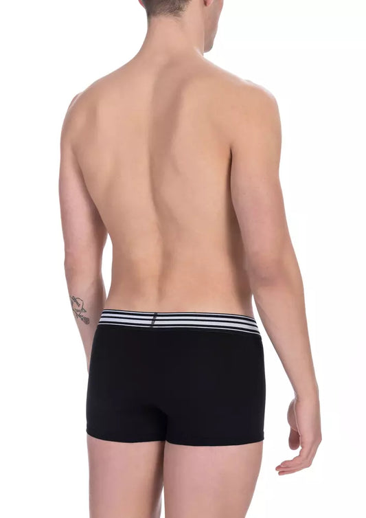 Black Cotton Men Underwear Trunks Twin Pack