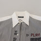 Klassisches schwarz-weiß gestreiftes Button-Down-Hemd