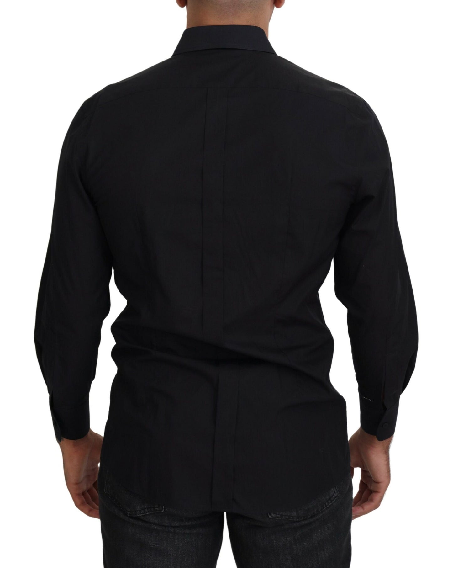 Elegantes schwarzes formelles Langarmhemd