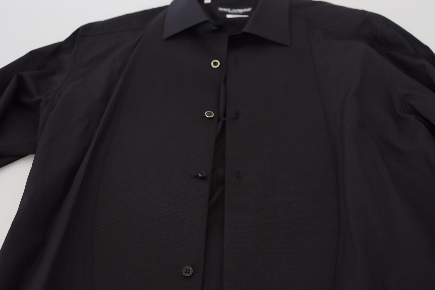 Elegantes schwarzes formelles Langarmhemd