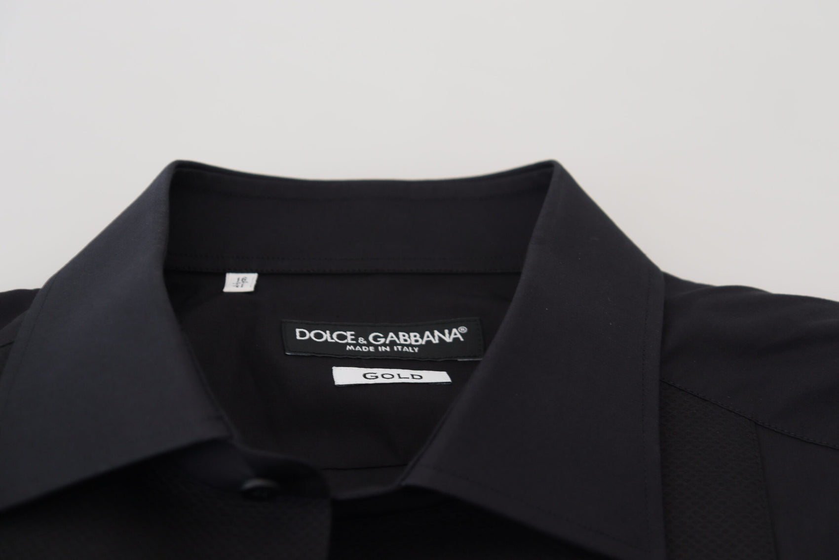 Dolce & Gabbana Black GOLD Cotton Collared Long Sleeve Shirt