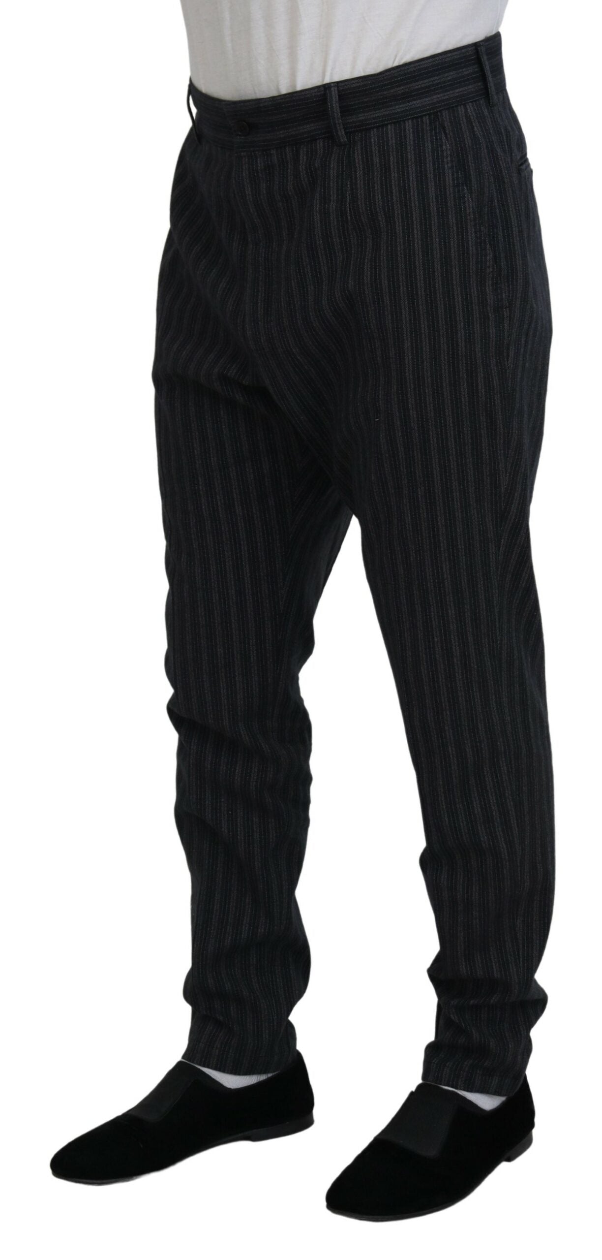 Elegante gestreifte Chino-Anzughose