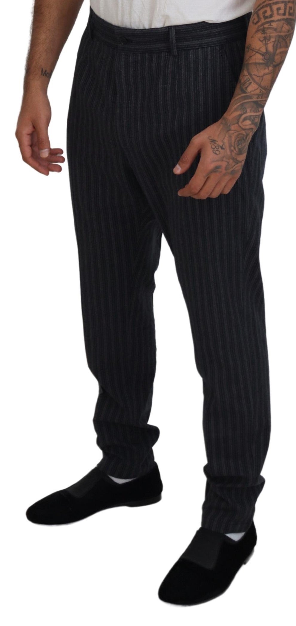Elegante gestreifte Chino-Anzughose
