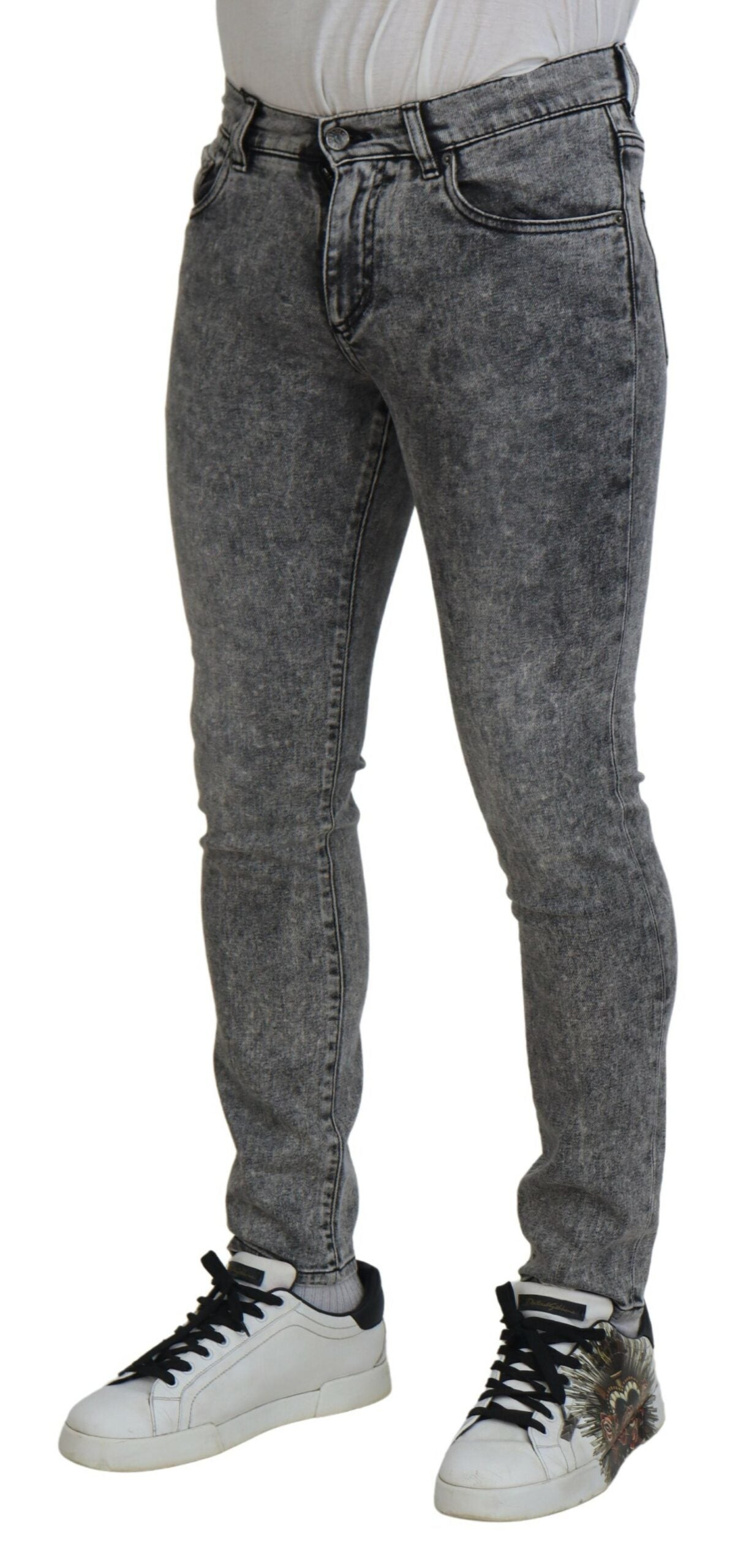 Elegante graue Skinny Jeans