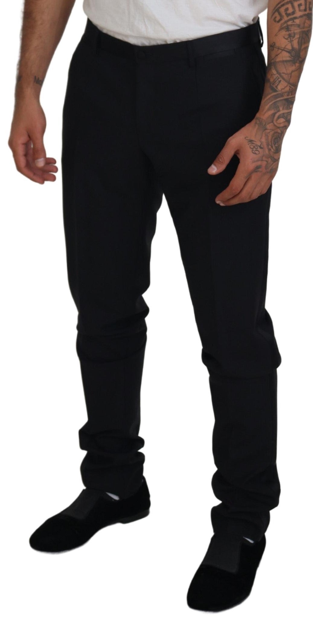 Elegante schwarze Anzughose aus Schurwollmischung