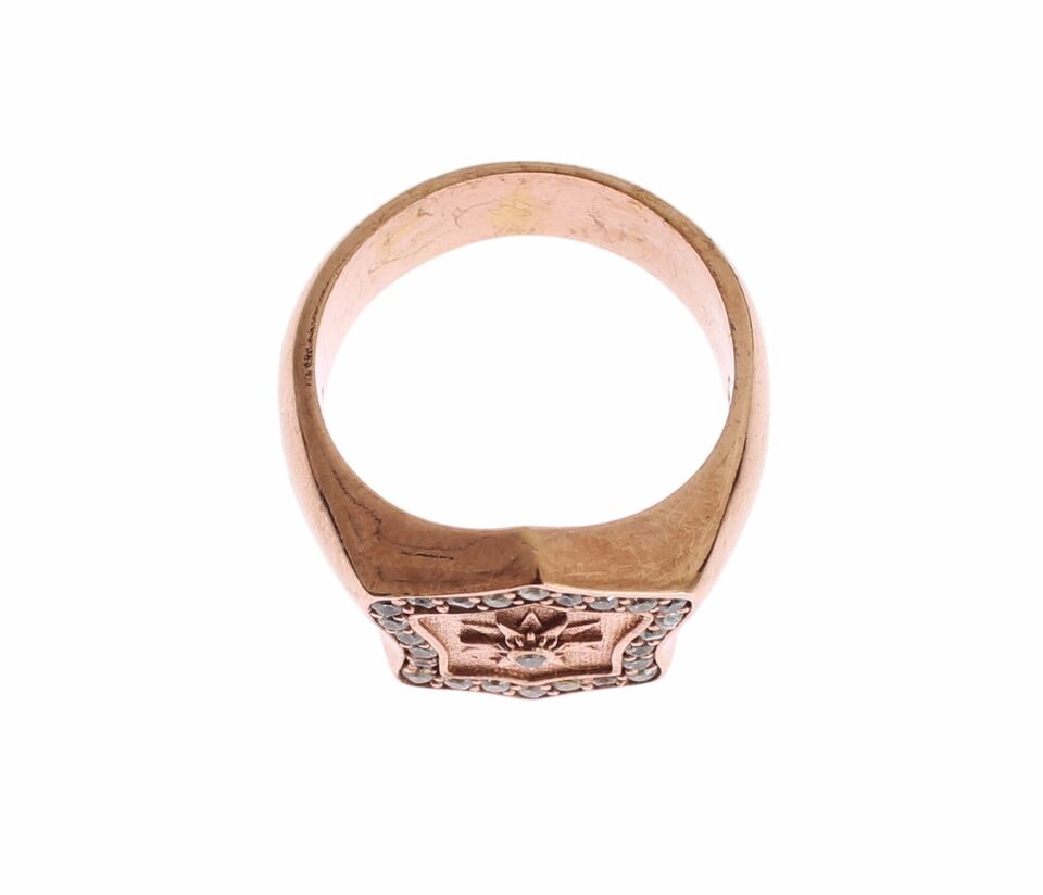 Anello in argento sterling placcato oro rosa chic