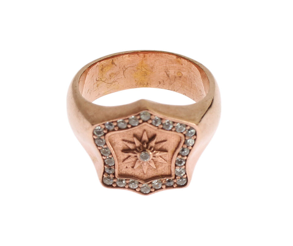 Anello in argento sterling placcato oro rosa chic
