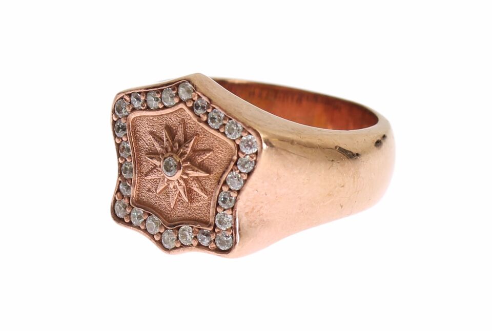 Anello in argento sterling placcato oro rosa chic