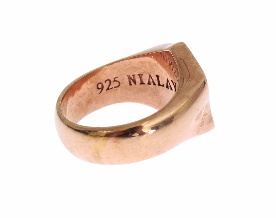 Anello in argento sterling placcato oro rosa chic