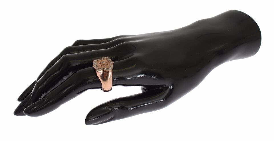 Anello in argento sterling placcato oro rosa chic