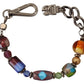 Bracciale a catena in argento con perline multicolori