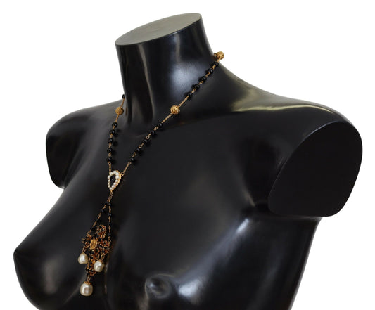 Elegante collana con ciondolo a croce in cristallo