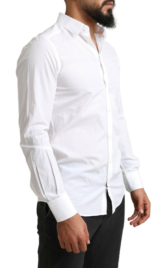 Elegantes weißes Martini-Hemd aus Baumwolle
