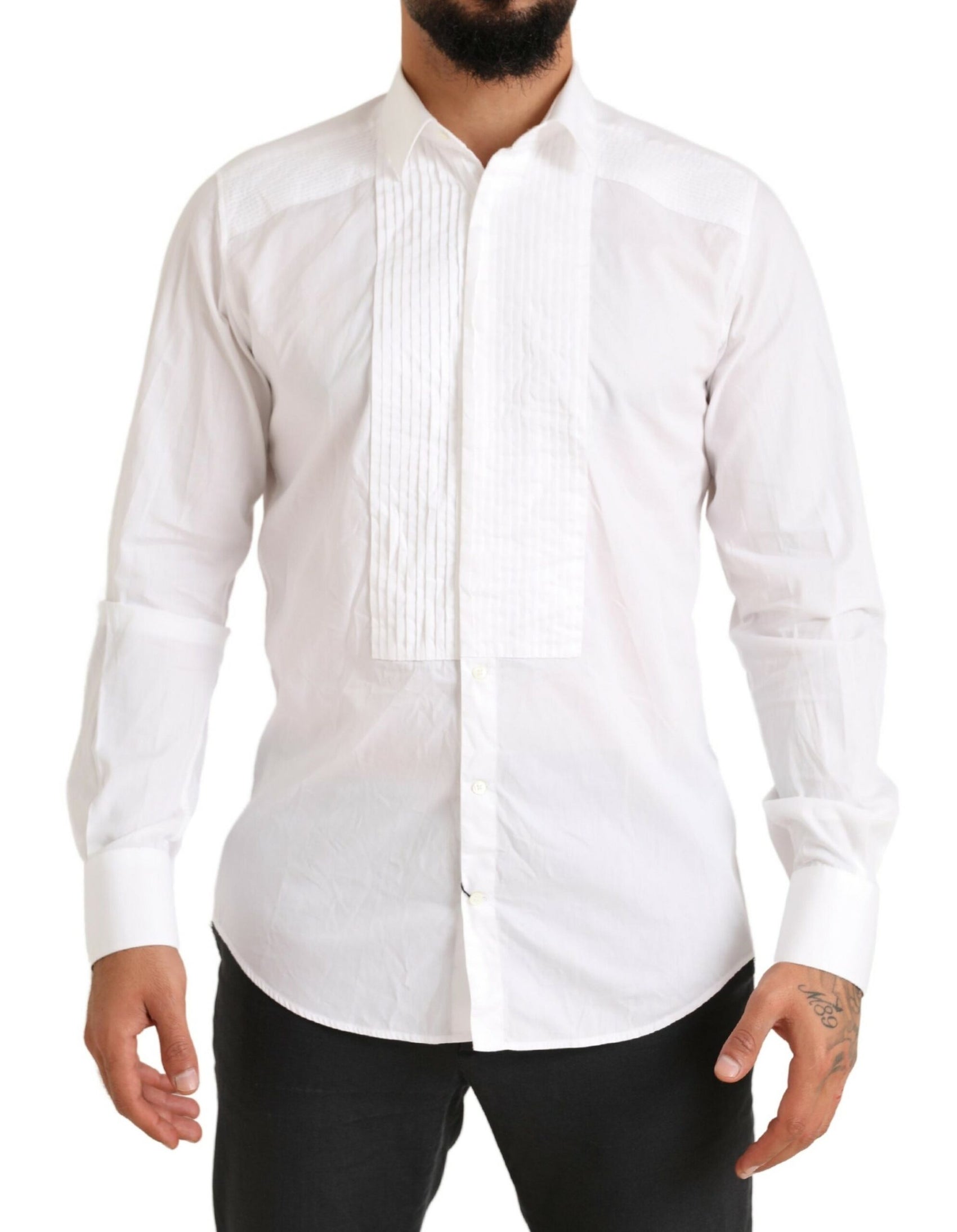 Elegantes weißes Slim Fit-Baumwollhemd