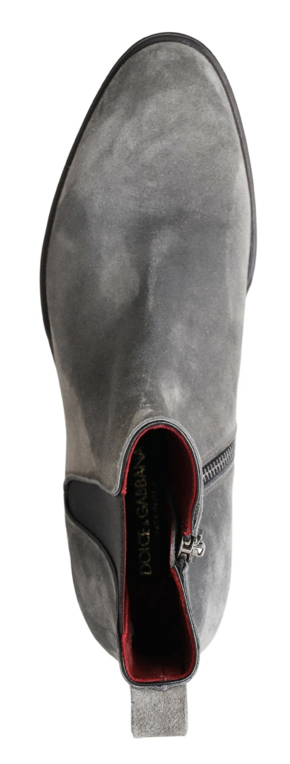 Elegante graue Chelsea-Lederstiefel