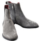 Elegant Gray Chelsea Leather Boots