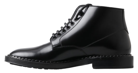 Elegante schwarze Leder Herrenstiefel