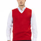 Red Viscose Men Vest