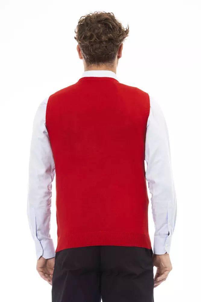 Rote Viskose Herren Weste