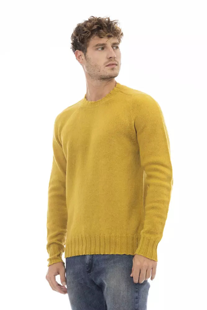 Gelber Wollpullover für Herren