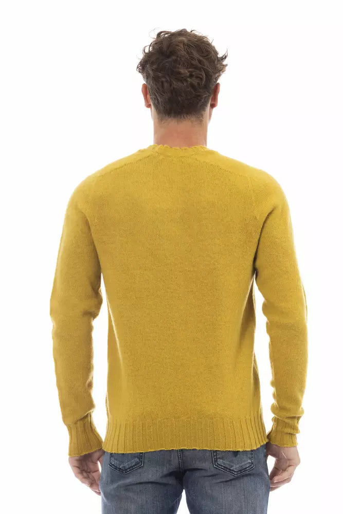 Gelber Wollpullover für Herren