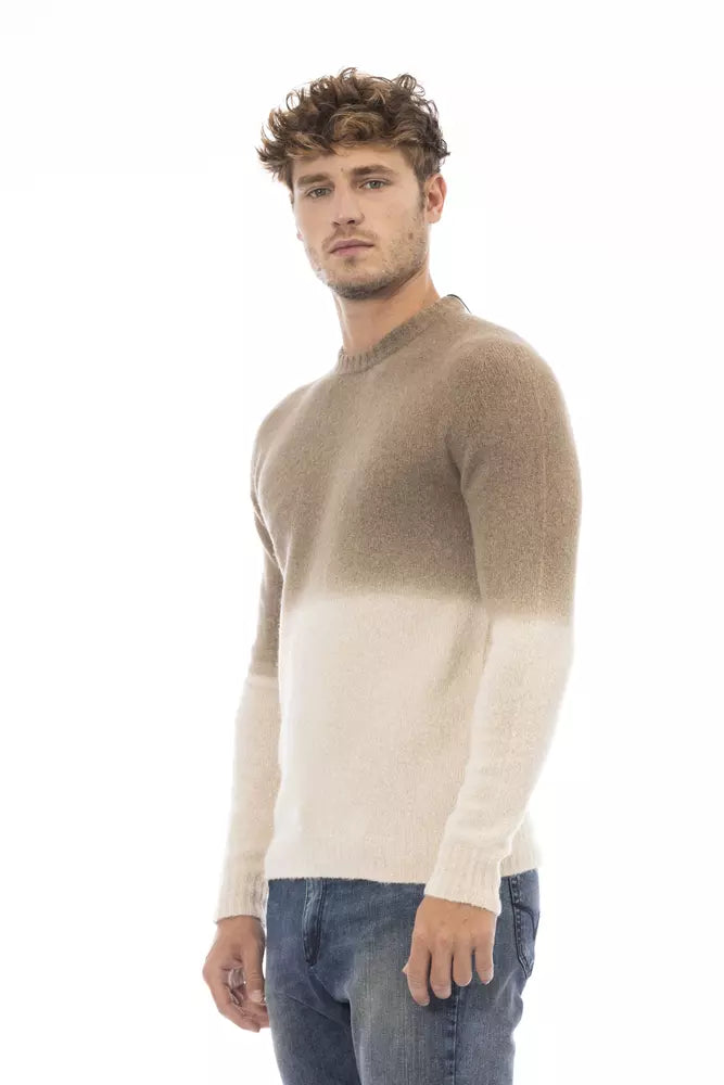 Beigefarbener Herrenpullover aus Alpakaleder