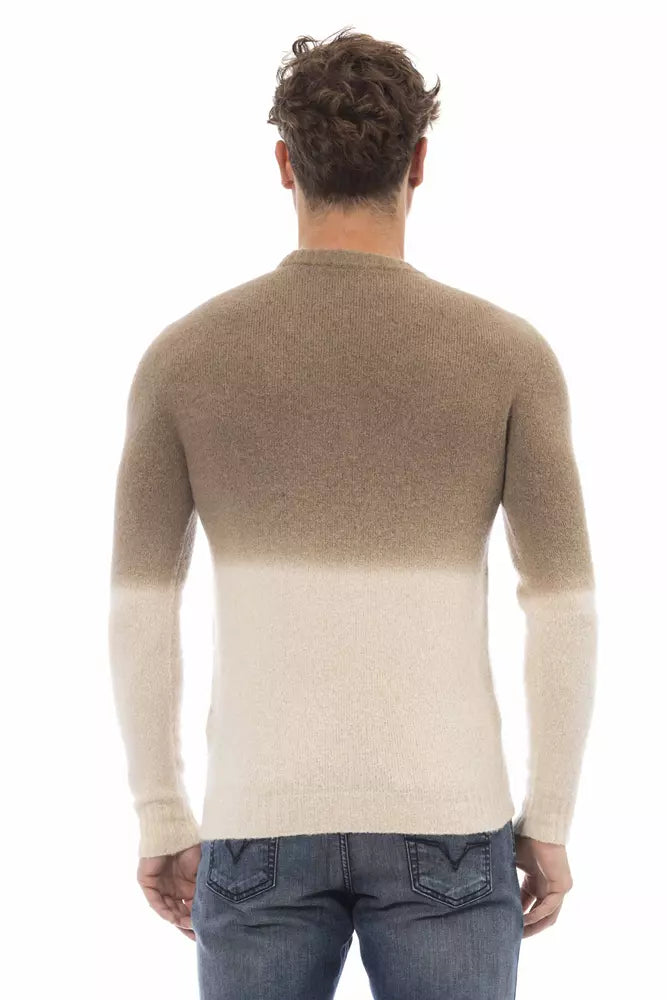 Beigefarbener Herrenpullover aus Alpakaleder