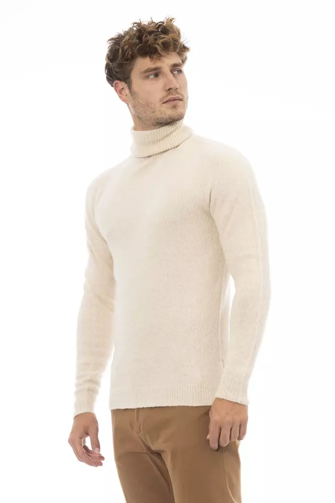 Beige Alpaka Herren Pullover